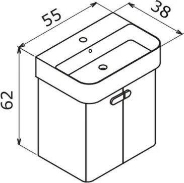 Orbit mosdószekrény, 55 cm – TR785PNC1167
