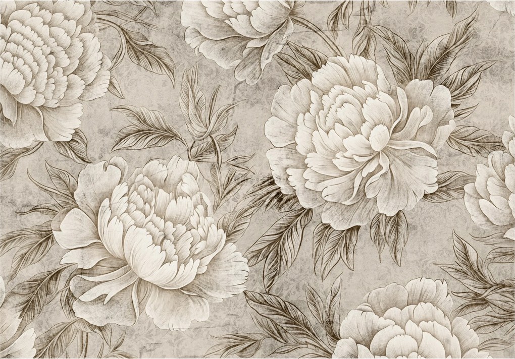 Fotótapéta Bazsarózsa Virágos vintage klasszikusok és romantika 150x105 +ragasztó