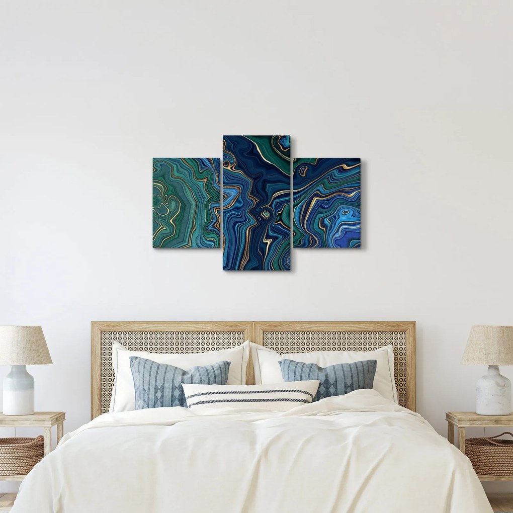 Kép - zöld-kék márvány (90x60 cm)