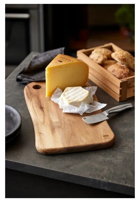 Fa vágódeszka tartozékokkal szeleteléshez 22x38 cm – Holm