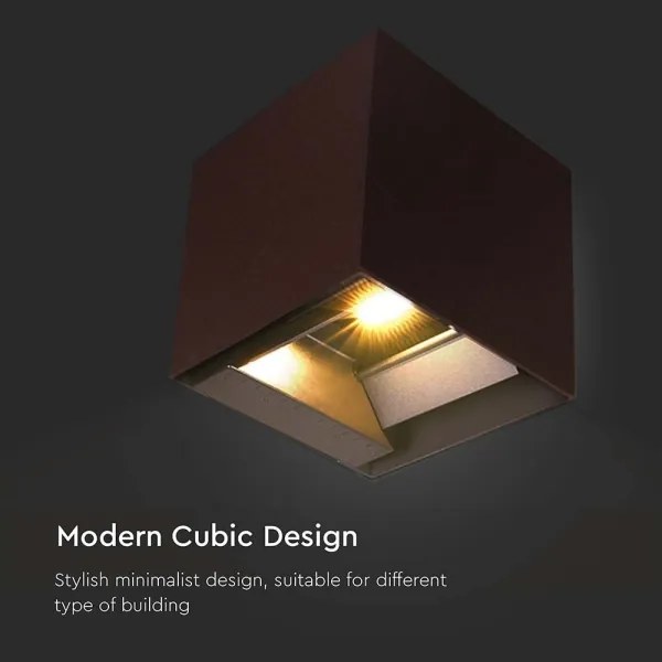 LED napelemes fali lámpa szenzorral LED/9W/3,7V 3000/4000/5000K IP65 barna