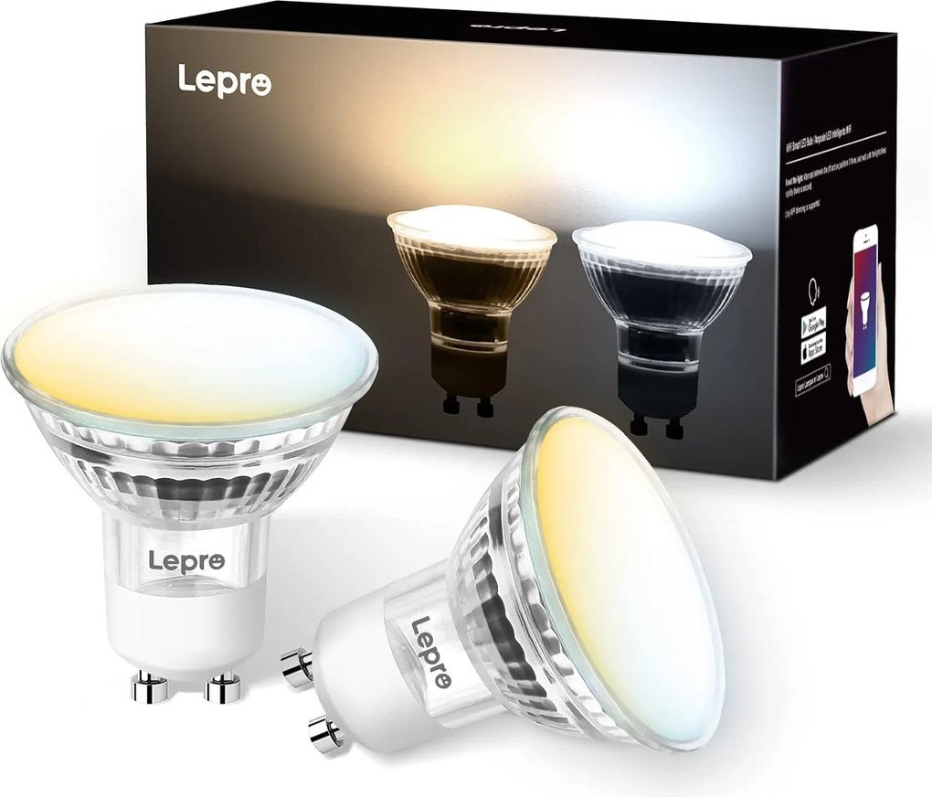 Intelligens izzó Lepro GU10, szabályozható izzó, 4,5 W
