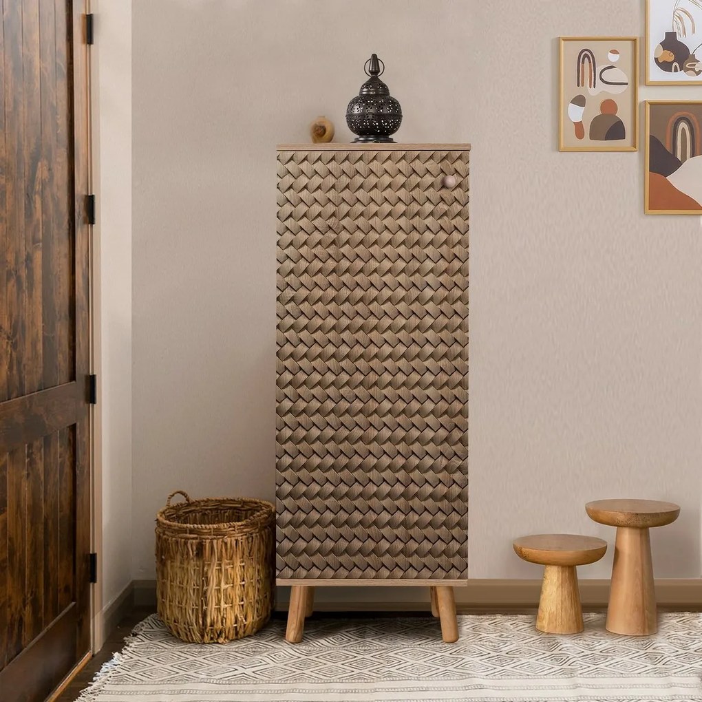 Mega Sonoma Oak Rattan cipősszekrény