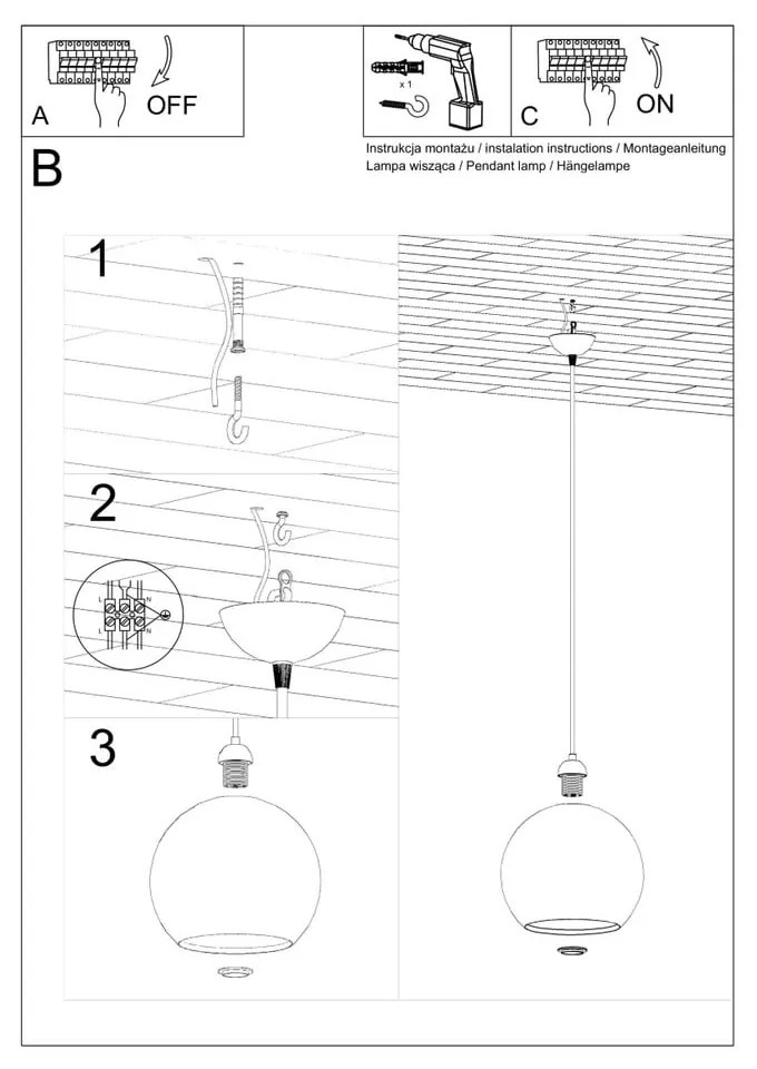 Zöld függőlámpa üveg búrával ø 30 cm Bilbao – Nice Lamps