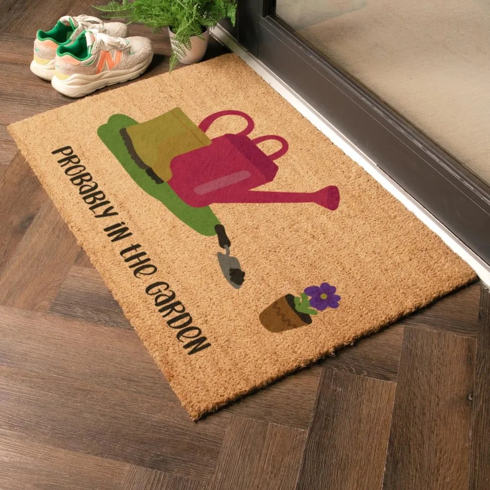 Kókuszrost lábtörlő 40x60 cm Probably in the Garden – Artsy Doormats