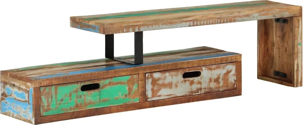 vidaXL tömör újrahasznosított fa TV-állvány (118-200) x 30 x 40 cm