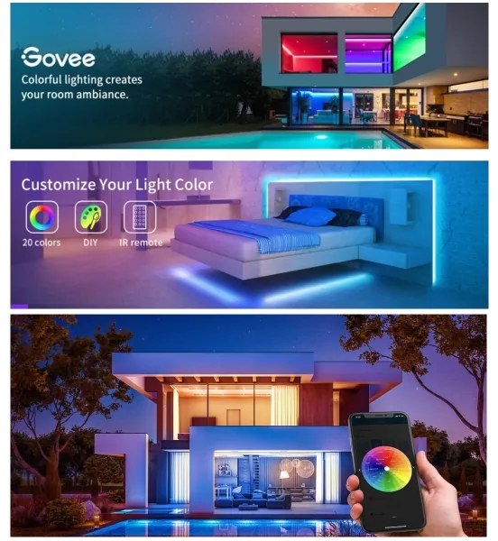 Govee - RGB LED dimmelhető szalag SMART LED/36W/24V 10m Wi-Fi