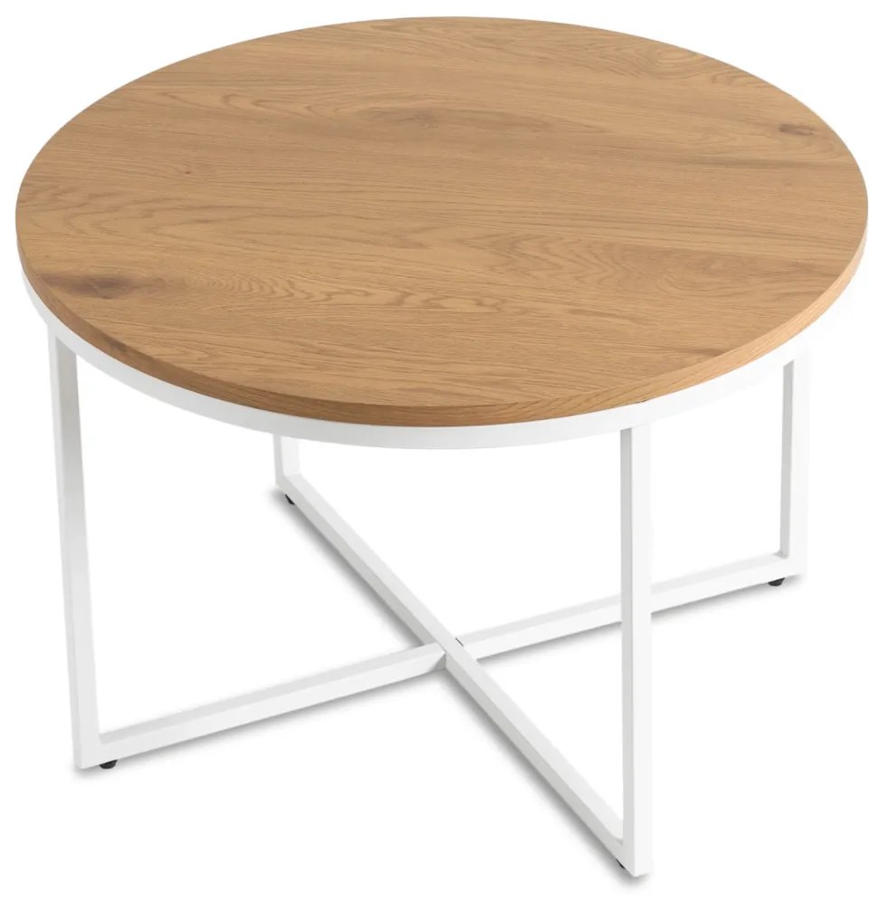 Stolik HANTEL Dąb Złoty/Biały