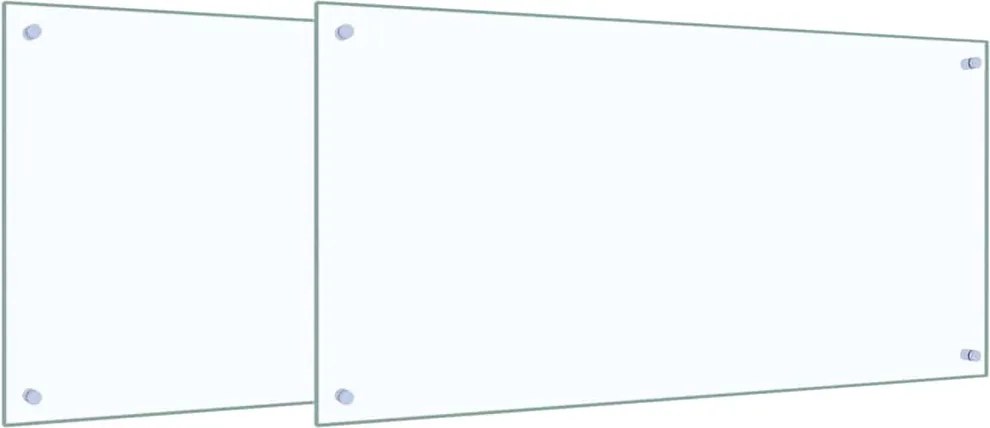 vidaXL Konyhai splashback 2 pcs Átlátszó 100 x 50 cm edzett üveg