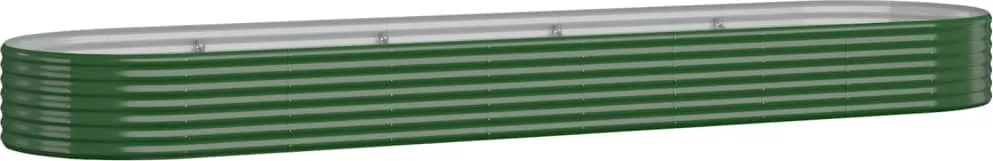 vidaXL zöld horganyzott acél kerti magaságyás 396x100x36 cm