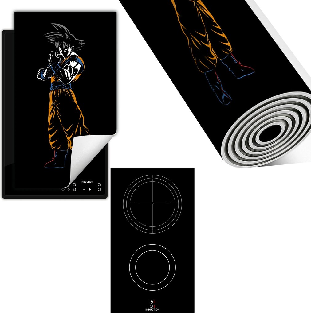 Indukciós Védőszőnyeg Konyhapult 30x52 fekete Son Goku