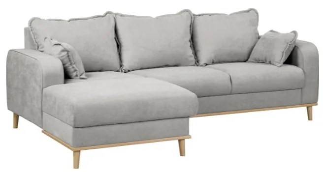 Világosszürke sarokkanapé (bal oldali) Beata – Ropez
