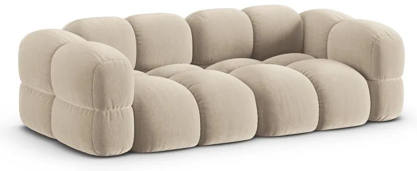 Bézs bársony kanapé 250 cm Loretto – Cosmopolitan Design
