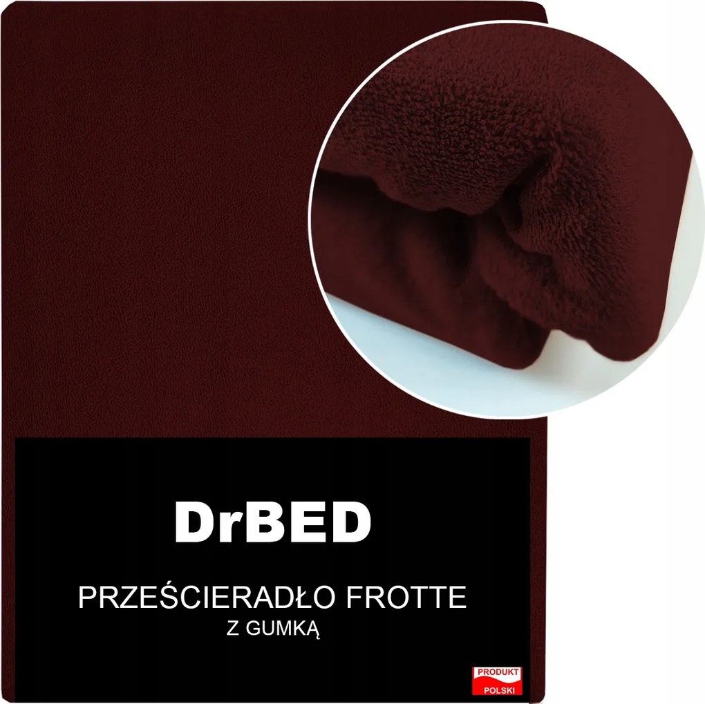 Gumis lepedő 90 x 200 Frottír Nem Mohásodik Húsos Bordó Pl