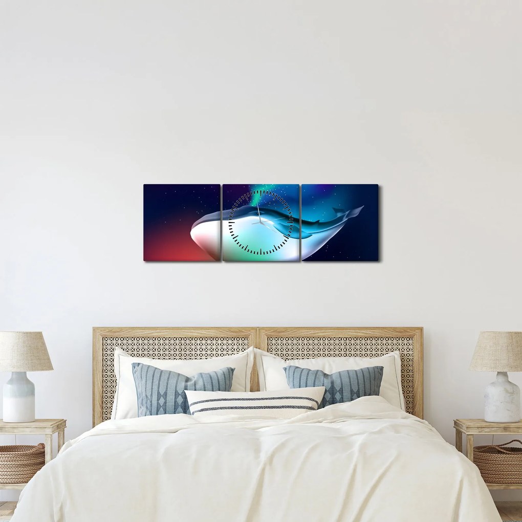 Kép - Űrbálna (órával) (90x30 cm)