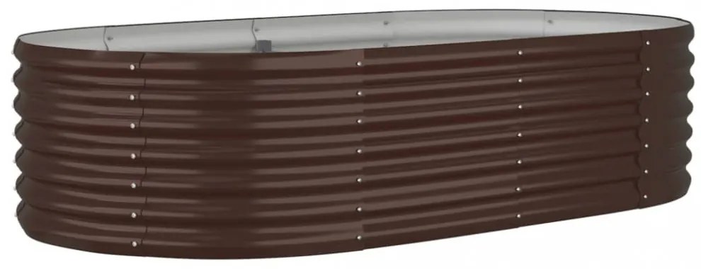 barna porszórt acél kerti magaságyás 152x80x36 cm