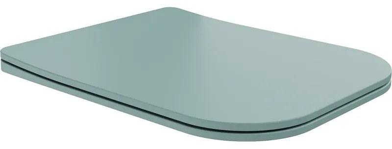Mexen Teo lassan záródó, slim duroplast WC-ülőke, világos zöld matt - 39840048