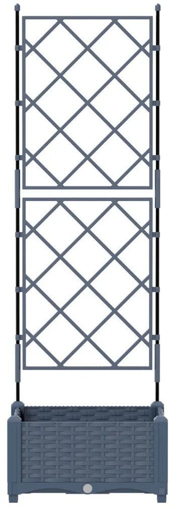 Kertész cserép rácsos változattal Szürke 40 x 40 x 125,5 cm PP