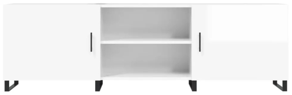 fehér magasfényű szerelt fa TV-szekrény 150x30x50 cm