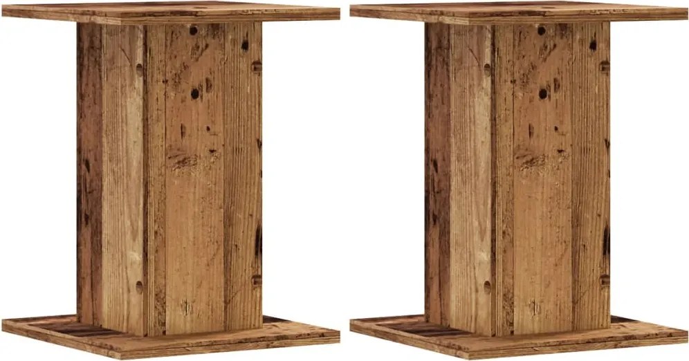 vidaXL 2 db antik fa színű szerelt fa hangszóróállvány 30 x 30 x 40 cm