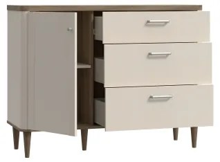 Fiókos komód VIRO barna/bézs