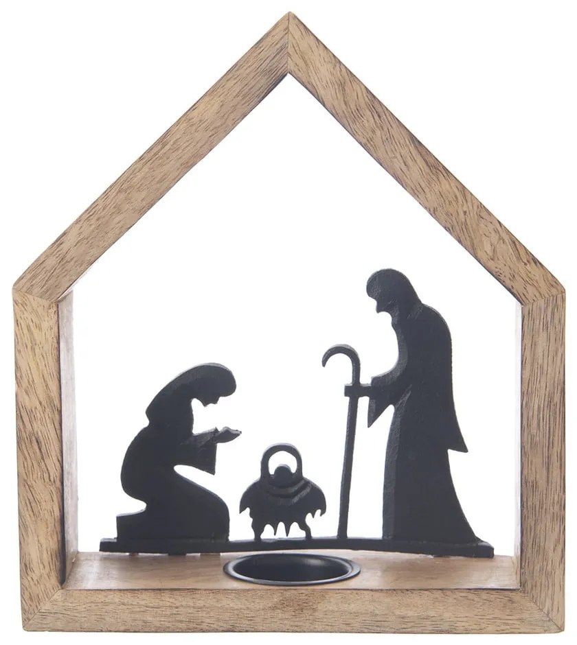 Fa gyertyatartó karácsonyi mintával – Dakls