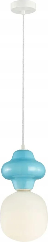 Italux Latera art deco függőlámpa Ø18cm kék 1xE14 40W