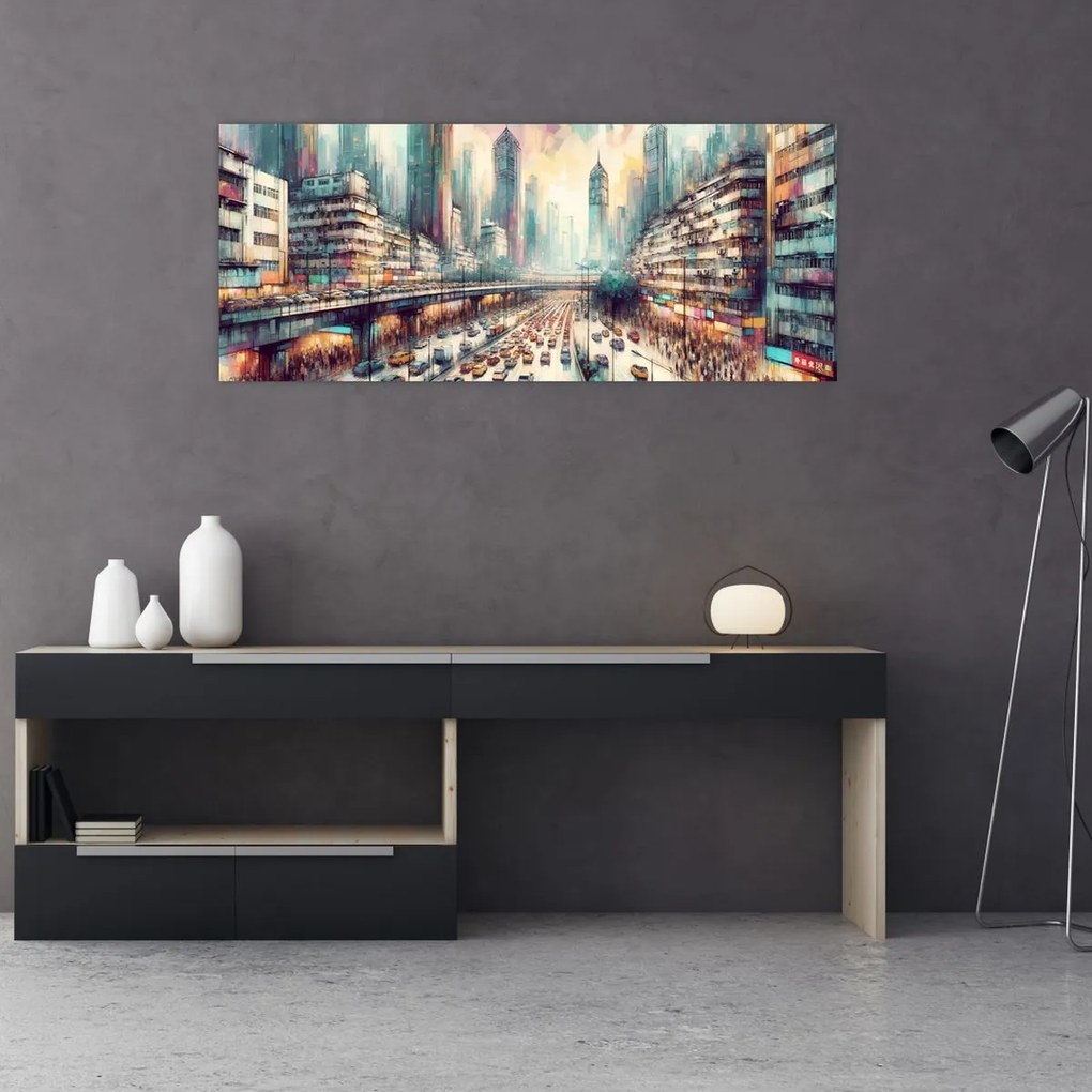 Kép - Városi élet (120x50 cm)