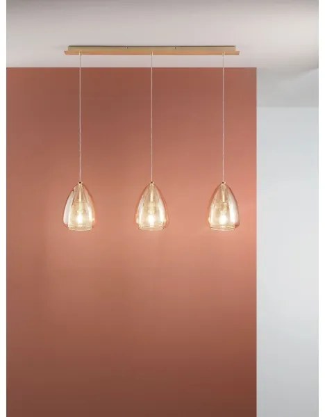 Fabas Luce 3673-48-125 - Csillár zsinóron BRITTON 3xE27/40W/230V arany