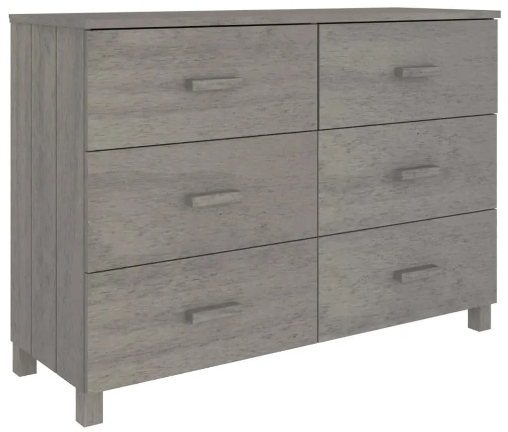 HAMAR világosszürke tömör fenyőfa tálalószekrény 113x40x80 cm