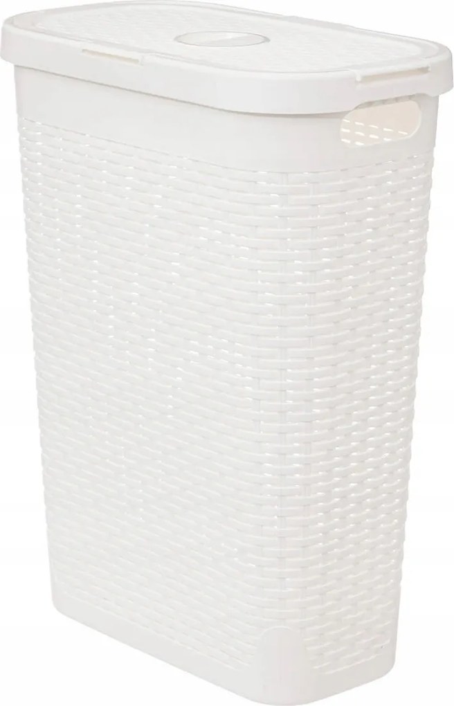 Szennyestartó Kosár Magas Fehér Műanyag 40L 46,4 X 26,5 X 60,5 CM