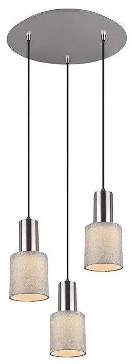 Trio - Csillár zsinóron WAILER 3xGU10/5W/230V szürke