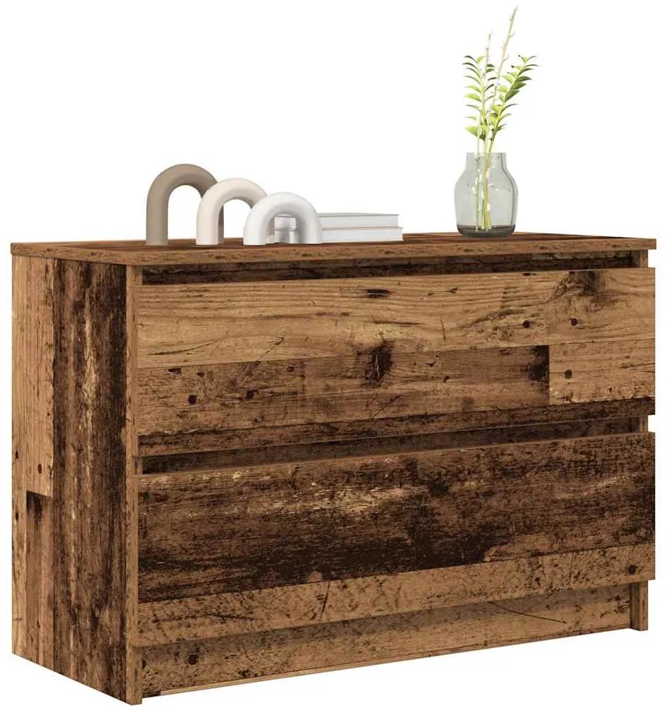 antik hatású szerelt fa TV-szekrény 80x35x54 cm