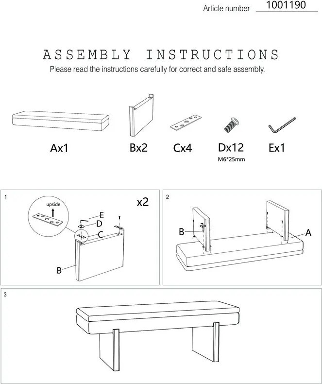 Krémszínű párnázott pad Jappo – White Label
