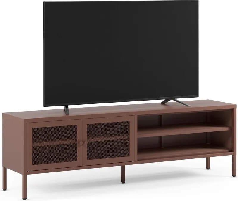 Borvörös fém TV-állvány 160x50x35 cm Fayna – Marckeric
