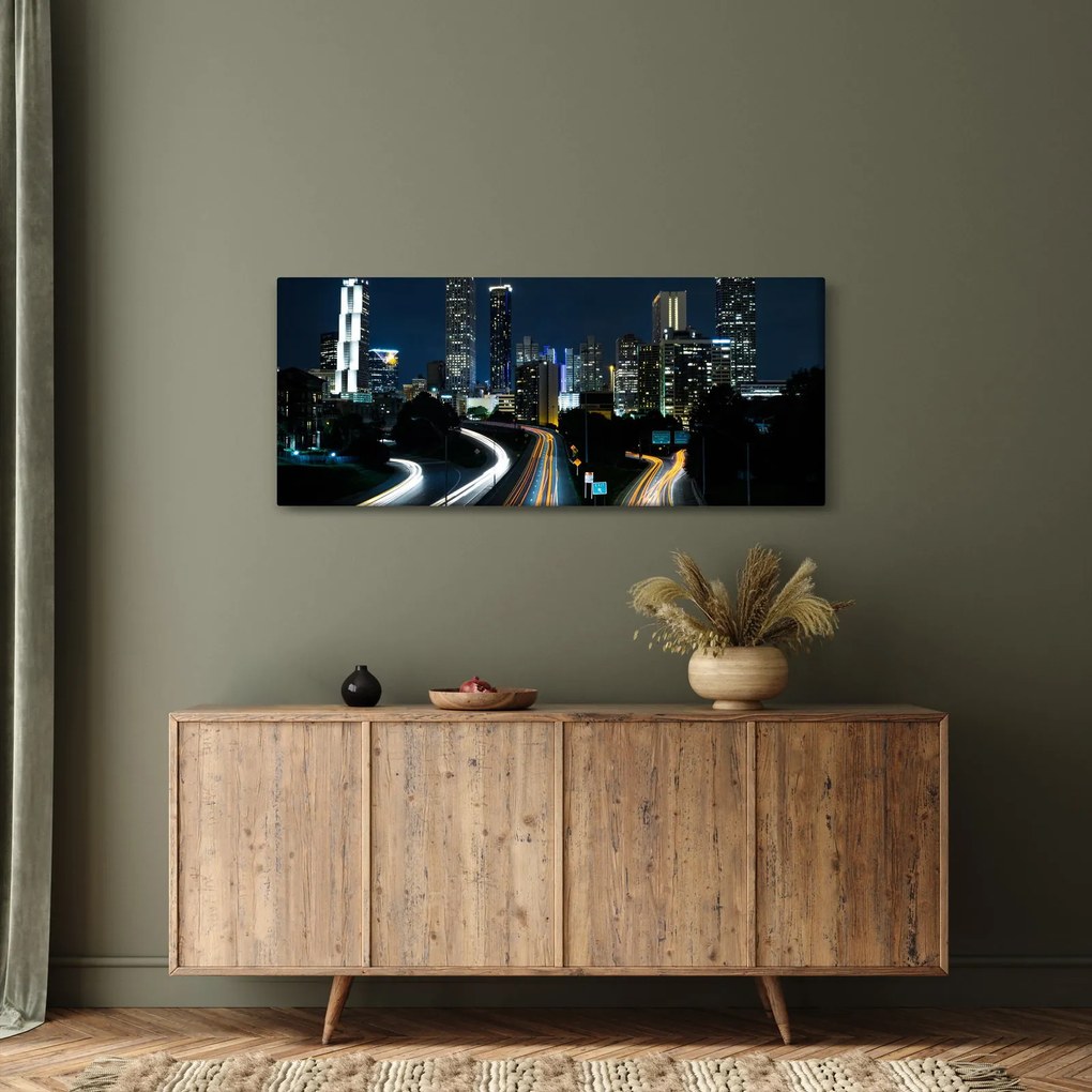 Éjszakai metropolisz képe (120x50 cm)