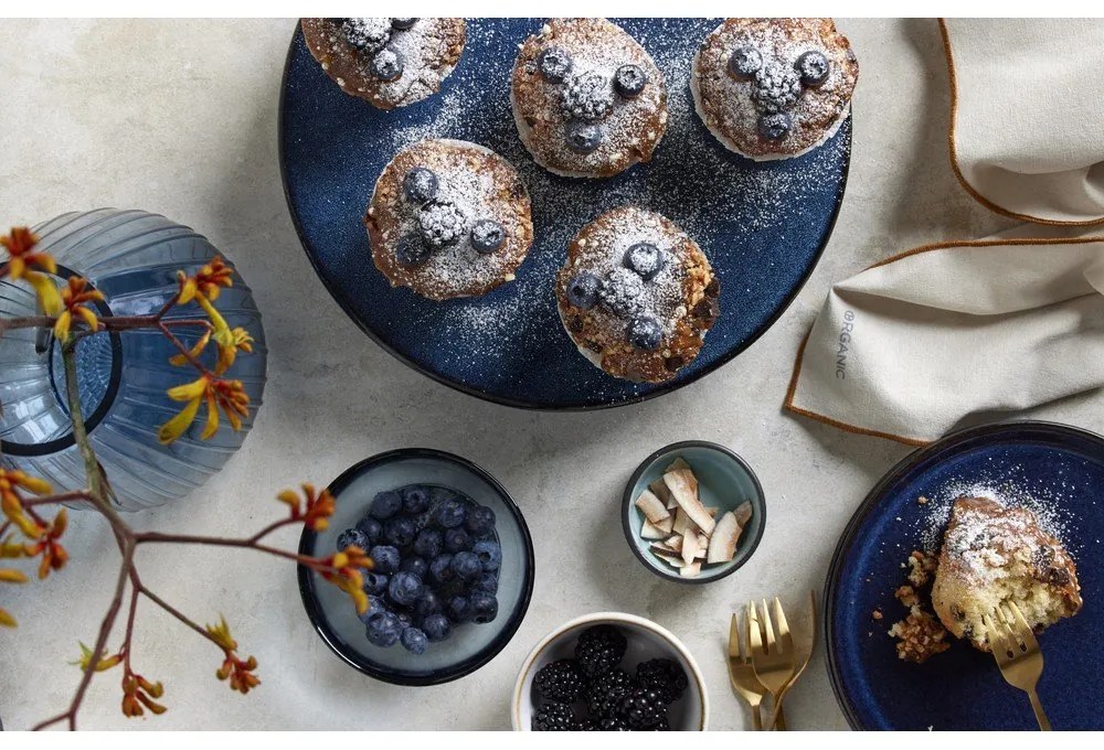 Fekete-kék kőedény desszertes tányér ø 21 cm Gastro Dark Blue/Black – Bitz