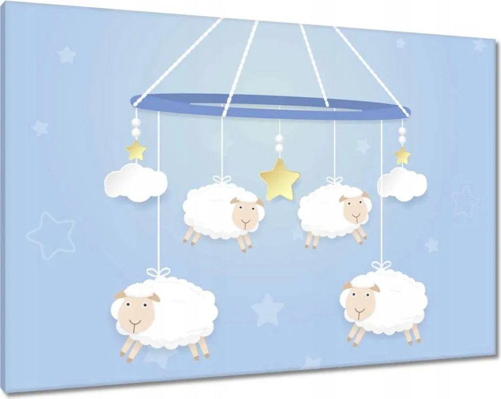 Vászonkép 100x70 Vidám bárányok a körhintán