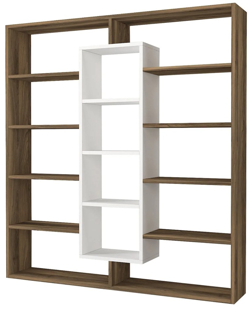 könyvespolc Ample - Walnut, White