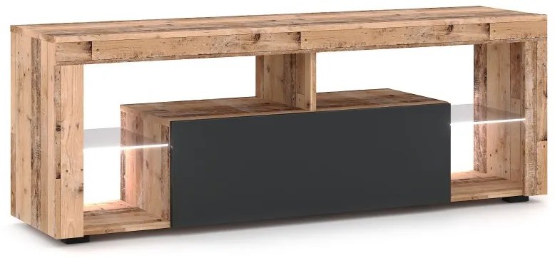 Everest TV Állvány Led Világítással Öregtölgy/Antracit Színben. 140 cm.