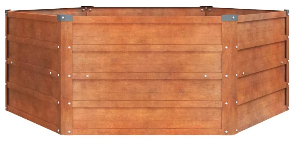 rozsda színű corten acél kerti magaságyás 129 x 129 x 45 cm