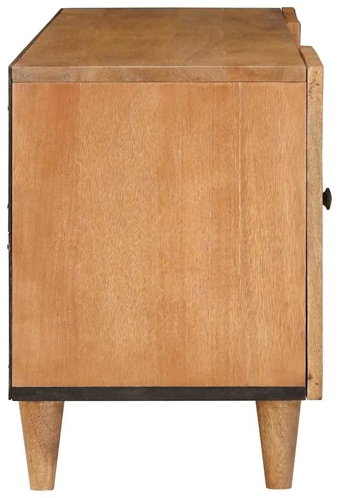 TV szekrény fiókkal Világosbarna 105 x 33 x 46 cm tömör mangófa