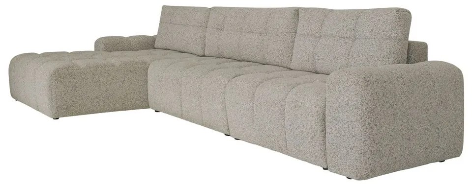 Világosbarna kinyitható tárolóhelyes moduláris sarokkanapé (bal oldali) Lulu – Miuform