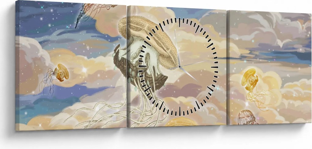 Kép - mennyei medúza (órával) (90x30 cm)