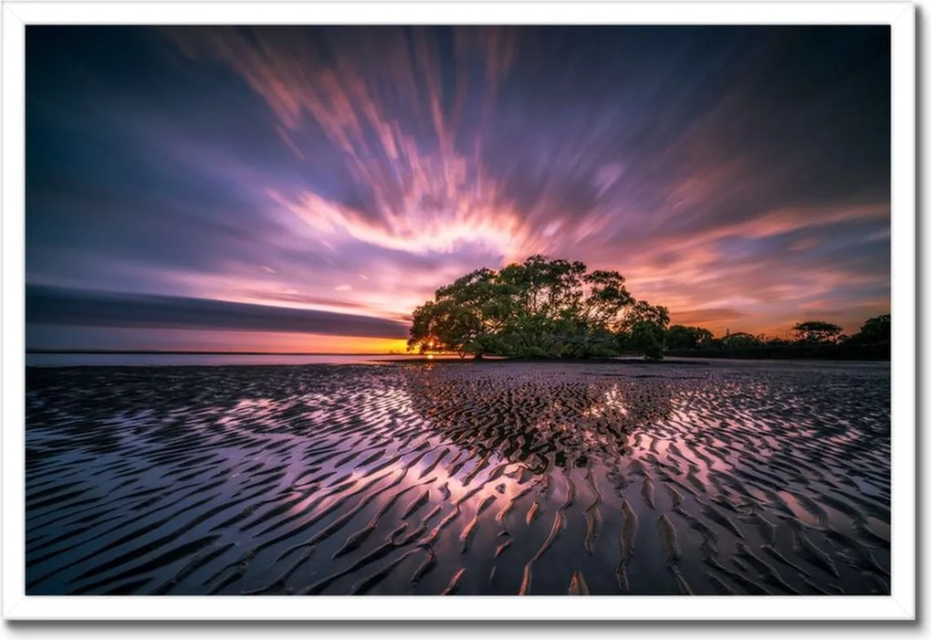 Poszterek keretben 60x40 Gyönyörű lila tájkép