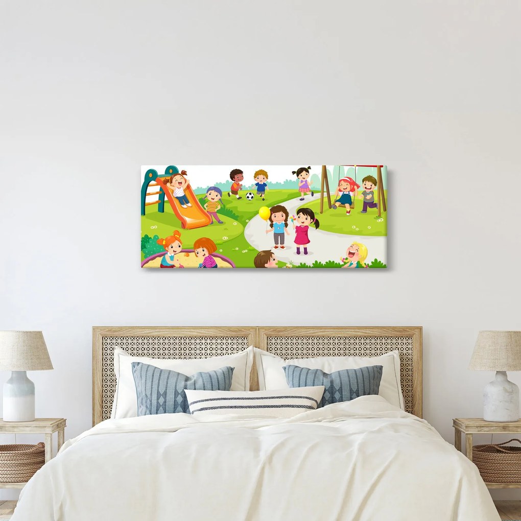 Kép a gyermekek szórakozásáról a homokozóban (120x50 cm)