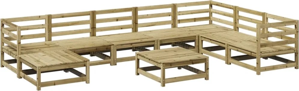 vidaXL 9 részes impregnált fenyőfa kerti kanapészett