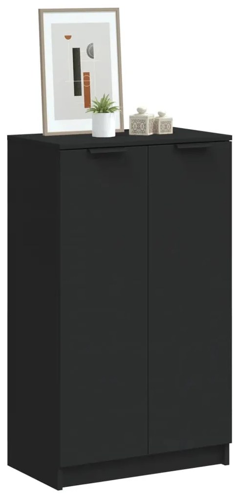 fekete szerelt fa cipőszekrény 59 x 35 x 100 cm