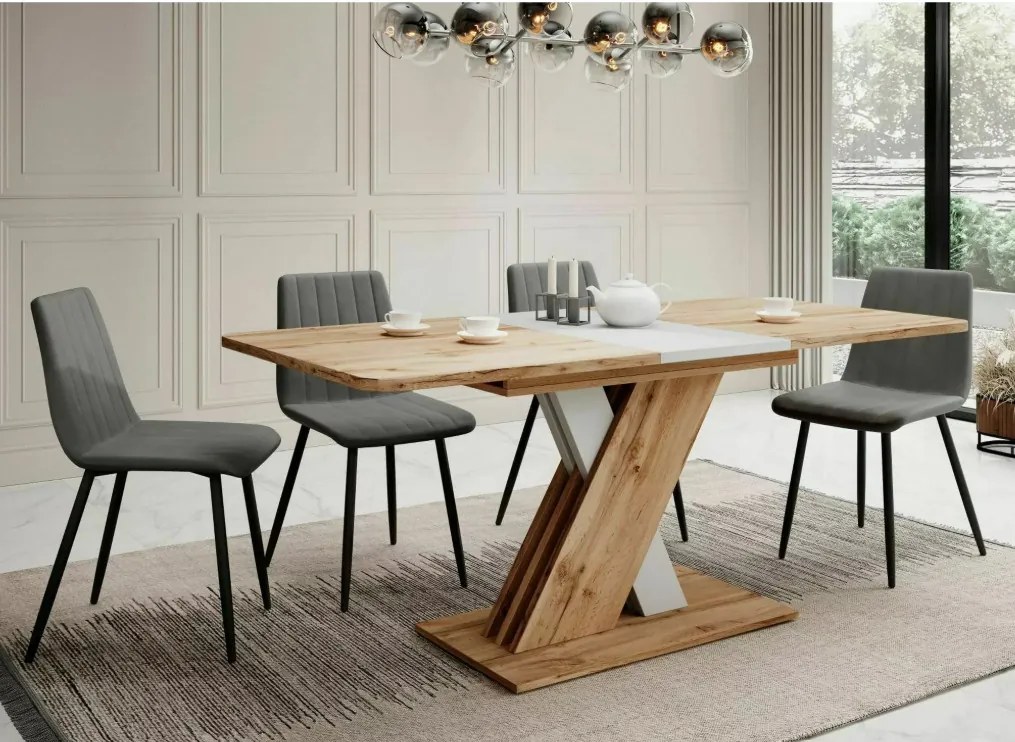 Exel kihúzható asztal tölgy/fehér 140-180cm