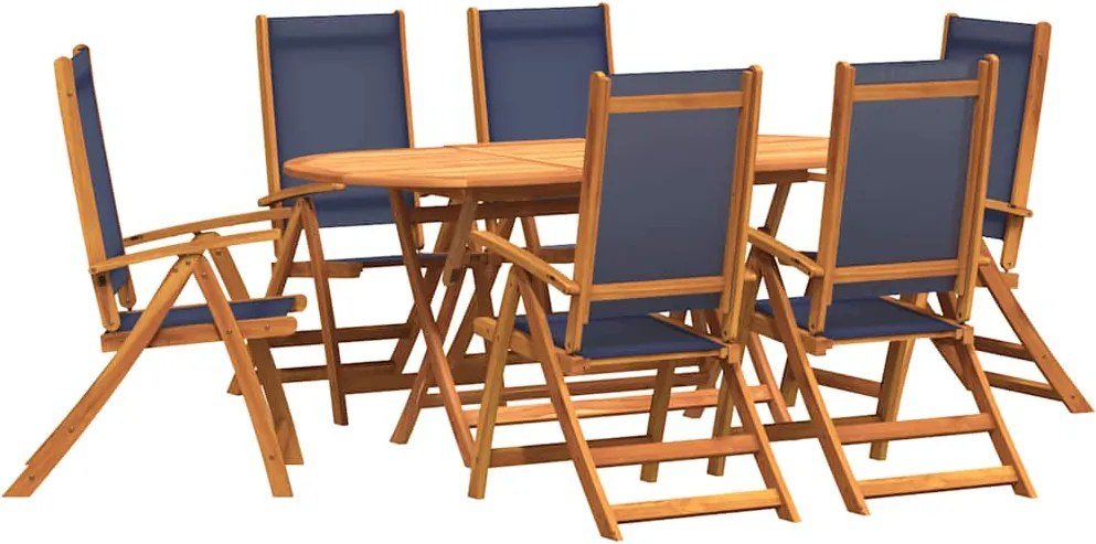 vidaXL 9 részes tömör akácfa és textilén kerti étkezőgarnitúra